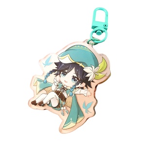 OEM Wholesale High Quality Transparent Colored Acrylic Keychain Cartoon Anime Plastic Product Made From Resin for Keys