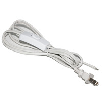 Câble d'alimentation CA avec interrupteur, prise américaine standard, rallonge américaine 2 fils, lampes de bureau, lampes de sol, lampes LED
