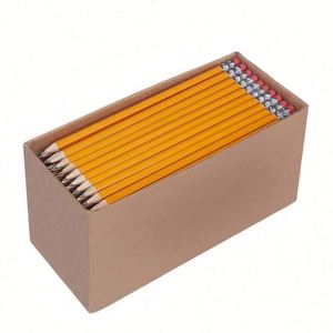 Goma de Borrar Promocional con Logotipo de Empresa, Grafito HB, Hexagonal # 2 Lápices de Madera Amarillos y Naranjas al por Mayor, Personalizados para Escuelas, Estándar - Product Image 2
