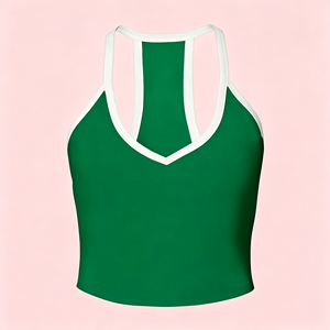 Paquete de 4 Camisetas de Tirantes Deportivas de Color Sólido para Mujer con Ribete Blanco, Camisetas sin Mangas Casuales de Punto - Product Image 5