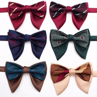 Nœud Papillon Homme Vintage à Motifs Floraux, Grande Forme Corne, Chic et Professionnel, Double Couche, Pointu, pour Costumes et Événements Formels