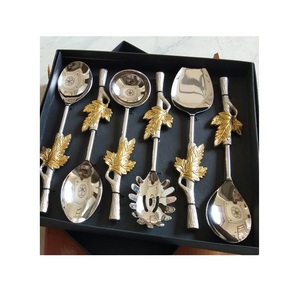 Juego de cubiertos de acero inoxidable comercial de 6 piezas con juego de cubiertos de Color dorado resistente para restaurante Hotel Catering - Product Image 6