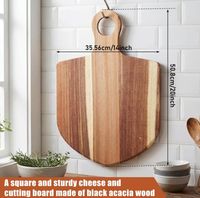 Planche à découper moderne et créative en bois d'acacia naturel, plateau de service durable avec poignée pour la décoration de la cuisine