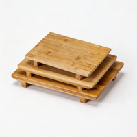 Présentoir à sushi en bambou à étages pour restaurant, hôtel, buffet – Plateau de service alimentaire en bois à plusieurs niveaux pour desserts et fêtes – Vente en gros