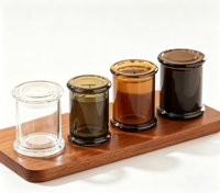 Bocaux à bougies cylindriques en verre transparent personnalisés, créatifs, ambrés, pour bougies d'aromathérapie, décoration intérieure, Noël