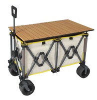 Chariot de plage pliable portable de haute qualité pour le camping en plein air, avec quatre roues et poignée réglable, vente en gros