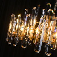 Lustre en laiton et cristal, suspension LED ronde de luxe, 24-48 pouces, pour salon, hôtel, villa, éclairage décoratif OEM, maison