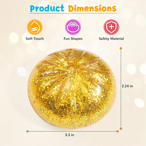 Pelota Antiestrés de Malto con Purpurina, Forma de Dumpling/Bao Bun, Caja Sorpresa, Juguete Sensorial de Rebote Lento para Aliviar la Ansiedad - Product Image 6