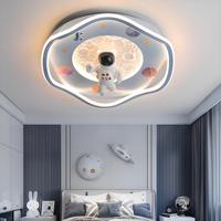 Plafonnier LED Dimmable Série Planète Astronaute Créatif Bleu Rose pour Chambre à Coucher, Lumière Chaude, Protection des Yeux
