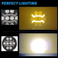 Luz de Trabajo LED Redonda de 4 Pulgadas, 8 LED, Blanco Ámbar, Doble Color, Lámpara de Conducción Todoterreno Impermeable para Camioneta, SUV, ATV, Jeep