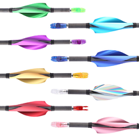 Lot de 50 pointes en acier pour flèches de tir à l'arc à poulies, en carbone, avec plumes spirales de 1,75 pouce, pour flèches DIY, avec ruban adhésif et accessoires