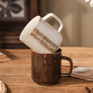 Tasses à thé en céramique émaillée décorative personnalisée de style nordique rétro, uniques et faites à la main, pour le café - Product Image 5