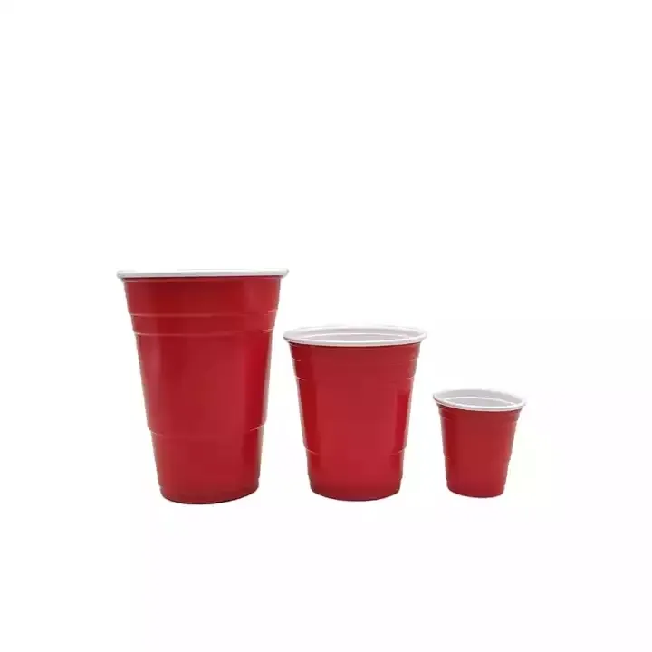 Toptan gıda sınıfı parti kırmızı 16oz plastik PS bira Pong bardak