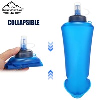 Bouteille souple pliable en TPU sans BPA avec logo personnalisé OEM, étanche, avec valve anti-goutte, pour course à pied et insertion dans le gilet de trail