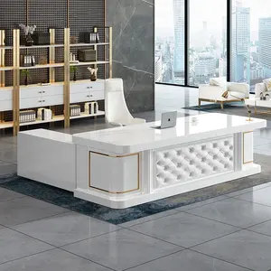 Zitai Modern European Simple Design White Office Furniture Office Table Luxury CEO Executive Desk For Manager Boss