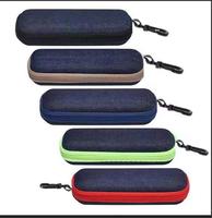 Étui de rangement moderne pour lunettes de soleil en tissu jean, unisexe, coloré, avec fermeture éclair, boîte à lunettes portable, coque rigide, protection pour lunettes