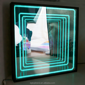 Miroir infini RGB 500x500MM avec cadre en acrylique, effet abysse LED, décoration murale, service de découpe de couleur personnalisable - Product Image 4