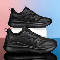 Chaussures de marche rétro en cuir véritable à lacets, plateforme en maille respirante, antidérapantes et amortissantes – Tendance intemporelle