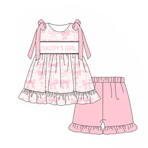 Preorder boutique estiva occidentale vestito di papà ragazza rosa set di set estivi per bambini per bambini abiti per bambini - Product Image 4