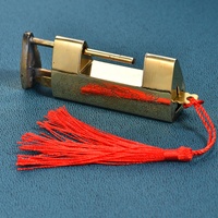 Cadenas horizontal en laiton antique chinois, gravé rétro, pour boîtes en bois, salon, entrepôt, chambre, bureau à domicile, appartement