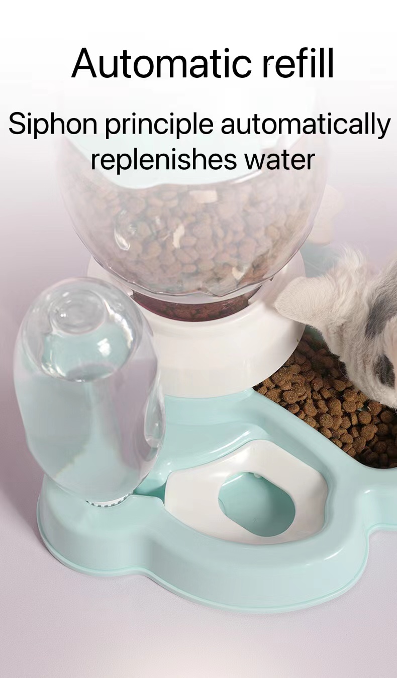 Amazon Nice Quality Gravity Colorful Automatic Pet Water And Food Feeder Water Dispensers Feeder For Cat