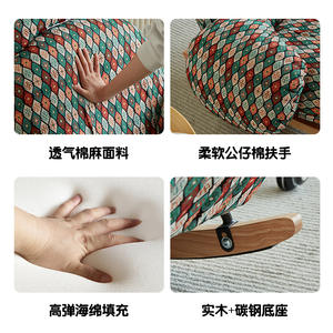 Sillón Reclinable Grande Blanco para Sala de Estar, Silla para Adultos con Relleno de Espuma y Función de Inclinación - Product Image 5