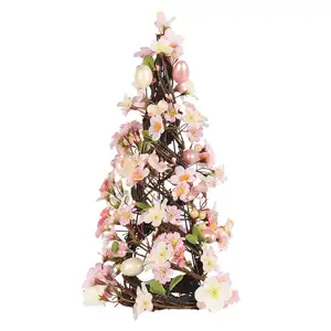 Easter Theme Festival Party Supplies Sets Pink Flower Berry Decoration eco-friendly Easter Egg Tree For Table Decorations