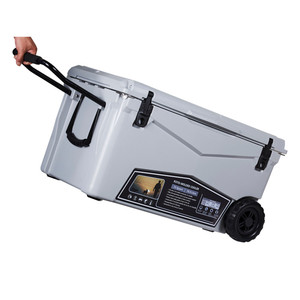 70QT insulated roto mold cooler ice box large custom cooler box with wheels for BBQ