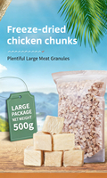 Vente en gros de nourriture sèche pour animaux de compagnie, riche en protéines, vitamines et minéraux, friandises pour chats et chiens, 100% naturelles, cubes de poitrine de poulet lyophilisés, friandises pures