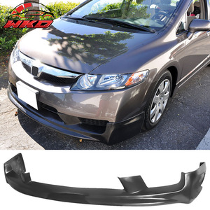 เหมาะสำหรับ Honda Civic Sedan ปี 2009-2011 ชุดแต่ง JDM Mug 2 สไตล์ ลิ้นกันชนหน้า สีดำดิบ - Product Image 1