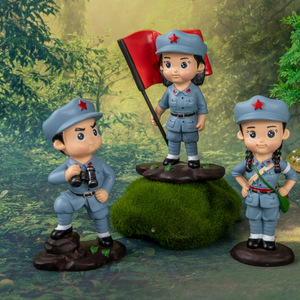 Red Army Figurines Resin Desktop Ornament Chinese Style Military <b>Action</b> <b>Figures</b> Collectible Gift 12+ Years - Product Image 4