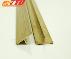 Embellecedor de latón en forma de T personalizable para Borde de azulejo, tira decorativa de suelo de pared de latón de Color dorado, varios tamaños modernos disponibles - Product Image 2