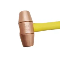 Marteau anti-explosion en cuivre rouge avec manche en plastique rond 0.5P-4P, marteau en cuivre rouge avec manche en bois