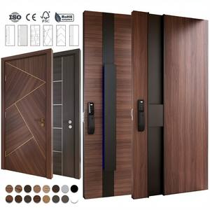 Porte d'entrée principale américaine en bois, design moderne, grande porte d'entrée en bois luxueuse, portes modulaires en bois - Product Image 1