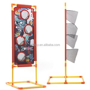 Çocuklar güç çekim hedef oyun 2 oyuncu seti köpük topu popper hava tabancası hedef ile ayakta - Product Image 3
