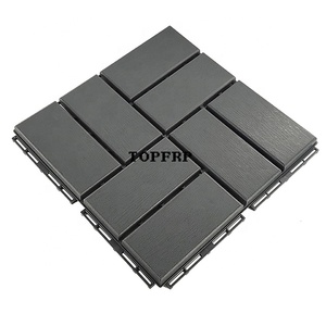 Waterproof <b>Plastic</b> Flooring Interlocking Wood Grain Deck <b>Tiles</b> - Product Image 1