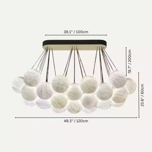White Natural Alabaster Ball Drop Led Long <strong>Marriage</strong> Hallway Chandelier Ceiling Light Fixtures Spain White Mable Pendant Light - Product Image 4
