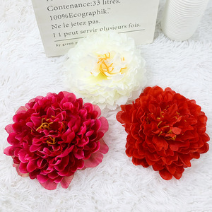 Tête de fleur de pivoine artificielle 20 cm en tissu de soie pour décoration murale de mariage et de maison - Product Image 3
