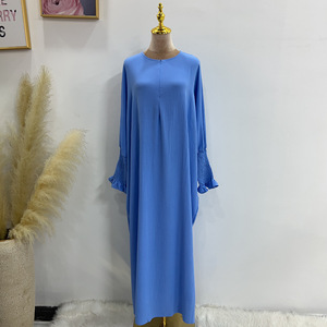 Abito Estivo Tiktok Bat Dress in Poliestere Tinta Unita, Taglie Forti, Stile Turco Dubai Medio Oriente, Collezione Estate 2023 LR616 - Product Image 5