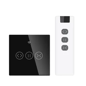 2022 wifi smart life smart curtain switch wireless touch switch for remote control the curtain open close via alexa voice