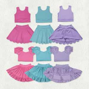 Nuevo Conjunto de Dos Piezas de Ropa Deportiva para Yoga, Chaleco y Falda en Rosa, Azul y Morado para Verano - Product Image 1