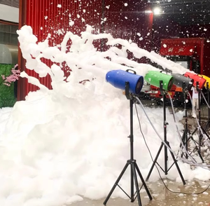 Máquina de espuma de 1000W, máquina de humo portátil para escenarios, cañón de niebla de hielo seco con trípode, equipo de ambiente colorido para eventos. - Product Image 5