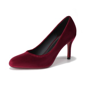 2611 Women's High Heels Thin Heels <strong>Red</strong> Sole Solid Elegant <strong>Suede</strong> Slip-On Shallow Mouth Simple Style Commuting Office <strong>Shoes</strong> - Product Image 3