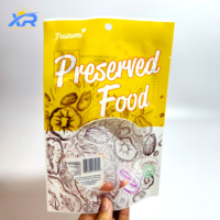 Eco-vriendelijke hitteverzegelbare plastic Mylar verpakkingszakken voor voedsel met transparant venster, driezijdig verzegeld en hersluitbaar voor snacks
