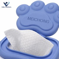 MEICHONG EDI Hondendoekjes 80 Stuks Premium Non-Woven Zachte Natuurlijke Doekjes met Pootprint Deksel voor Katten en Honden