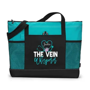 Fourre-tout d'allaitement personnalisé pour infirmières, turquoises et noir, 600d Polyester, cadeau pour nourrissons