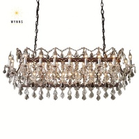 Rococo luxe lustre en cristal suspension design industriel Style interrupteur E12 hôtel salon mariage éclairage intérieur