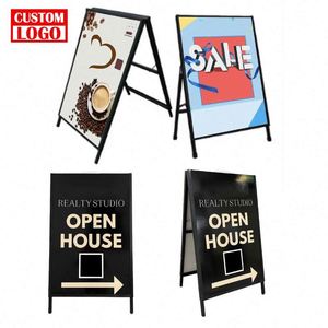 Easel Outdoor a Frame Poster Stand Advertising Pavement Poster Holder Stand Floor Led Advertisement Sign Menu Poster Frame Box - Product Image 1
