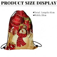 Sac à dos à cordon de serrage Joyeux Noël, motif Bonhomme de neige rouge, sac cadeau de Noël réutilisable, sac du Père Noël, pochette pour cadeaux de fête