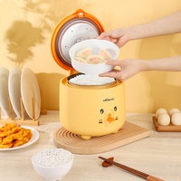 Cuisinière à riz électrique mini portable 2L avec cuve antiadhésive, protection contre les surchauffes, minuterie mécanique